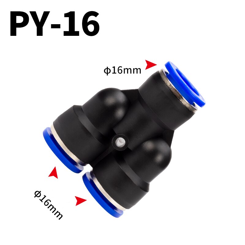 Pipe Fittings Plastic Pneumatic Connector Fitting Quick Push For Air Water Connecting PY PW Connect 4 6mm 8mm 10mm 12mm Y Shape: Yellow