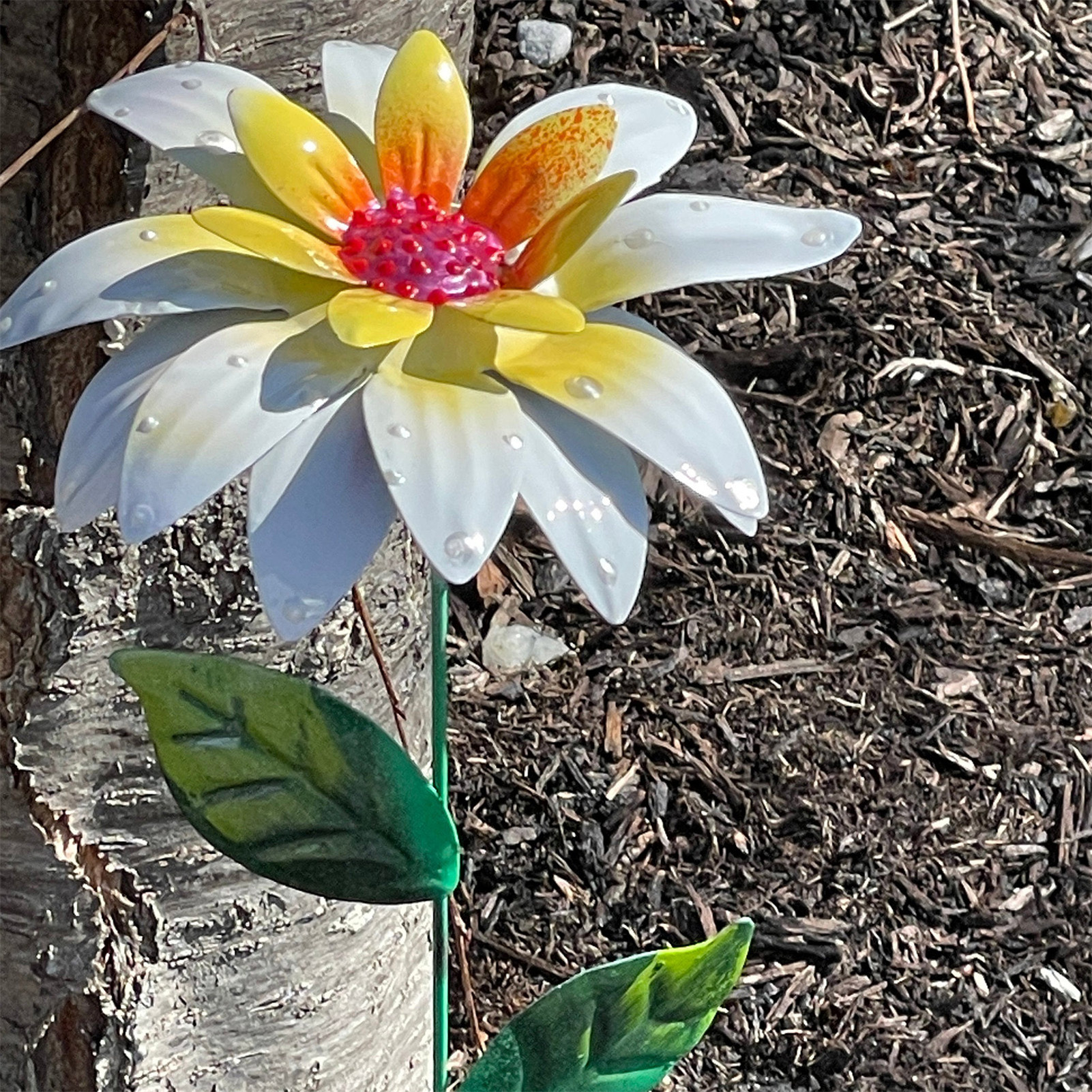 Metal Flower Garden Decor Metal Flower Art Garden Stakes DIY Craft Wreath Flower Jardineria Decoracion Yard Garden Decor