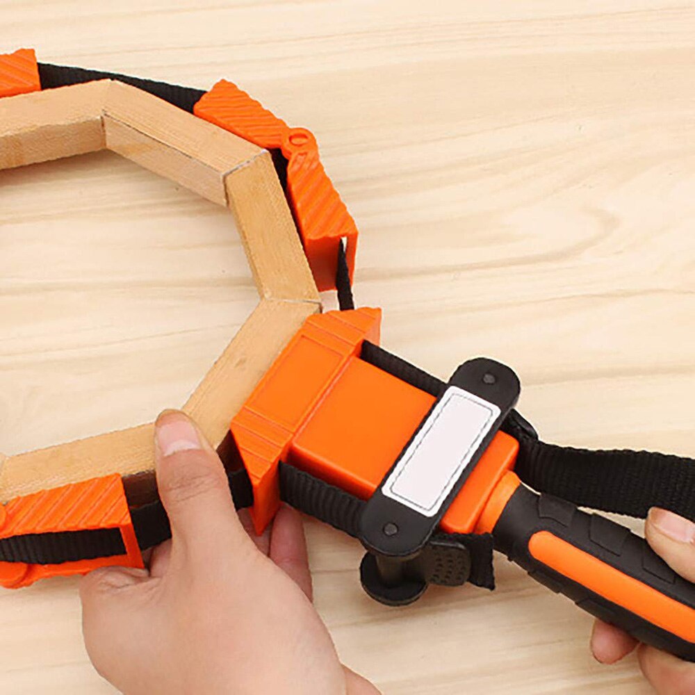 Multifunction Belt Clamping Tools Woodworking Quick Adjustable Band Clamp Polygonal Clip 90 Degrees Binding Belt Clamp