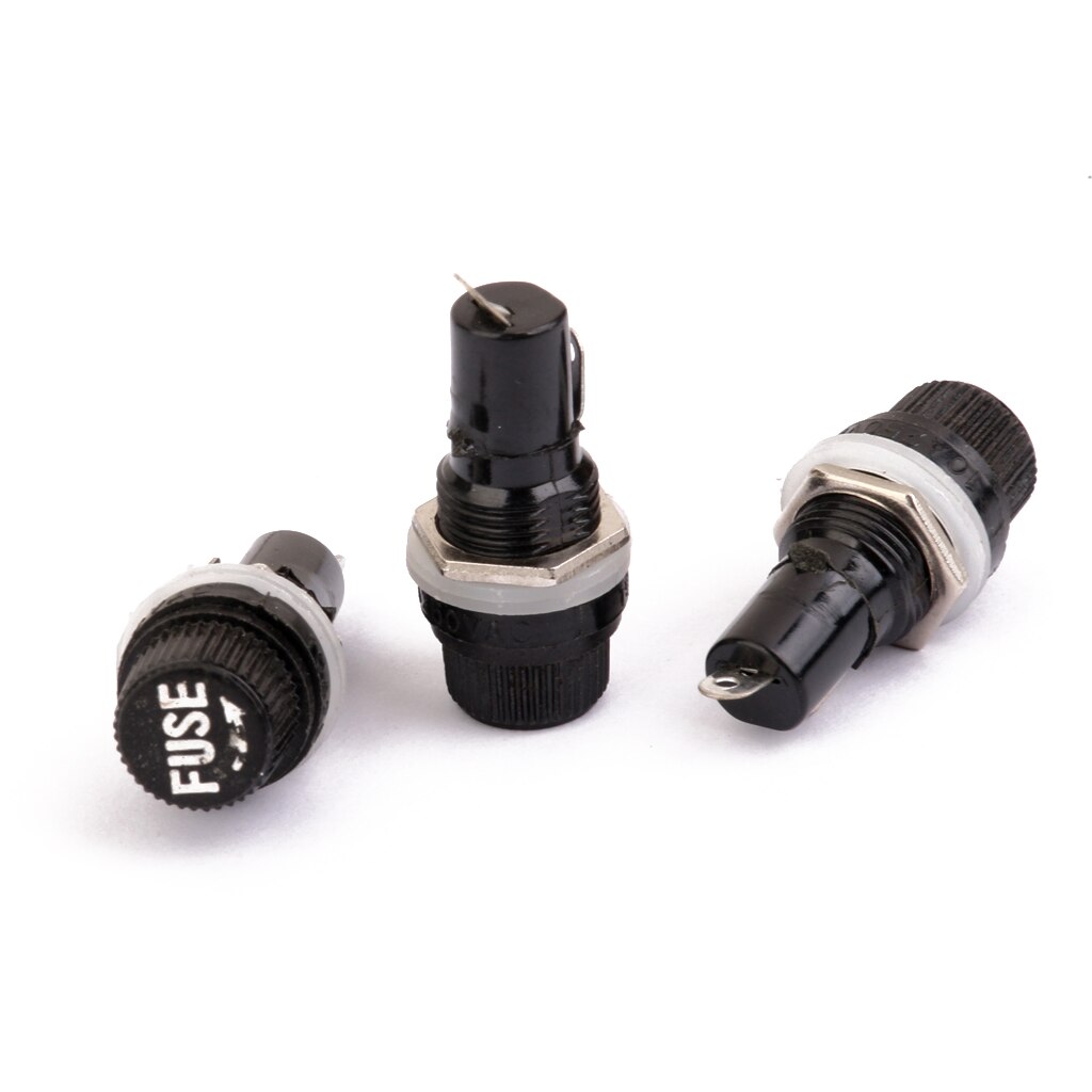 10pcs Chassis Panel Mount Fuse Holder Socket For 5*20 Glass Fuses 250V 10A