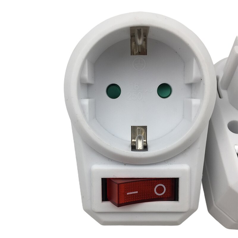 Socket Europese Duitse Standaard Drie Uitbreiding Socket Met Switch Eu Plug Dubbele Socket Conversie Plug Converter