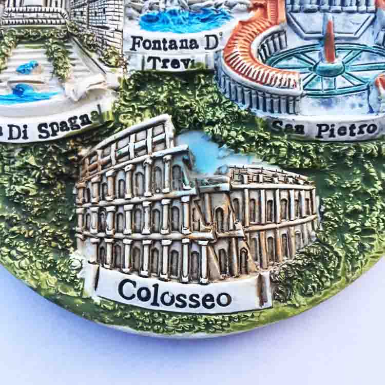 Italy Rome 4 building magnetic stickers desktop decorations disc travel souvenirs with hand box