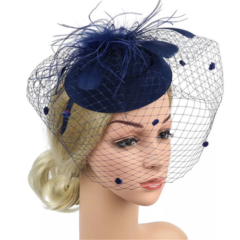 Frauen Fascinator Hütte Hochzeit Kirche Party Netz Schleier Stirnband Hütte Haar Clip Stirnband Blume Dame Schleier Hochzeit Dekor