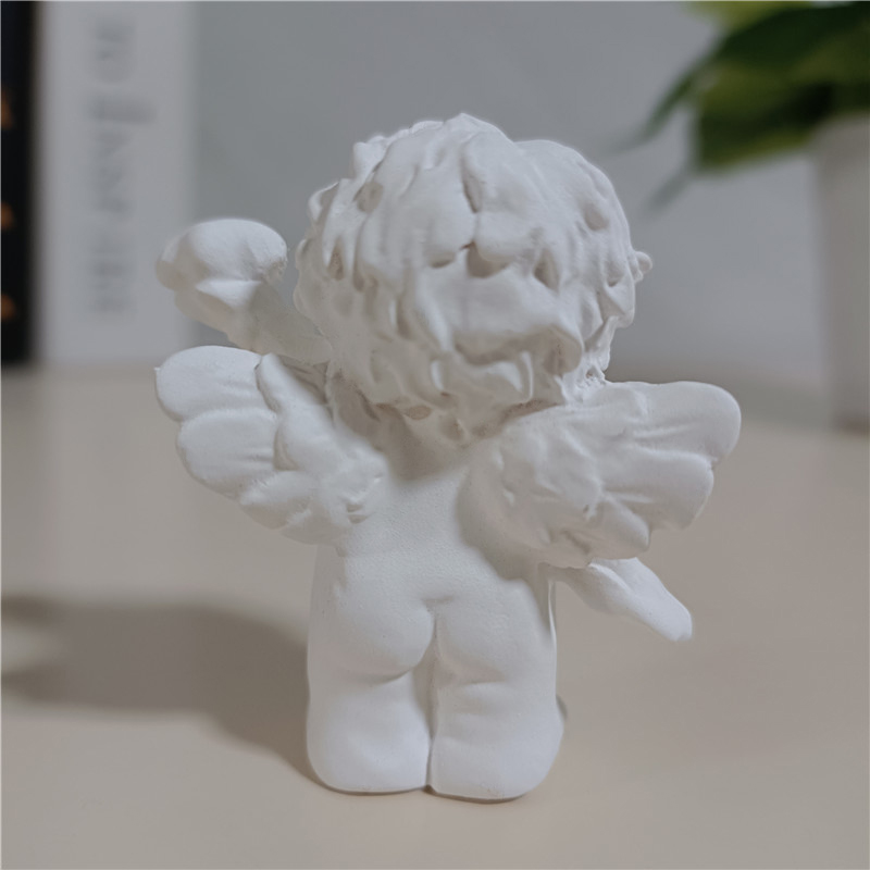 Figuras de ángeles blancos, adornos, de la suerte, estatuas de ángeles de hadas bonitas, escultura moderna, decoración del hogar para boda