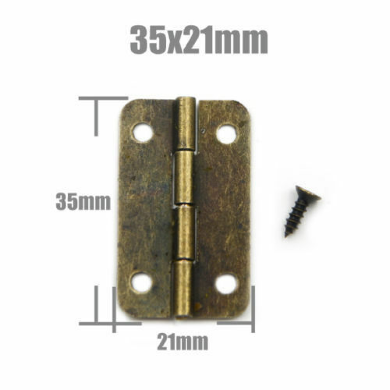10 Stück Metallscharnier für Haus Miniatur Schrank Möbelbeschlag Home Hardware Mini verlängert Antik Messing Bronze Schmuck: Wassermelone-Rot