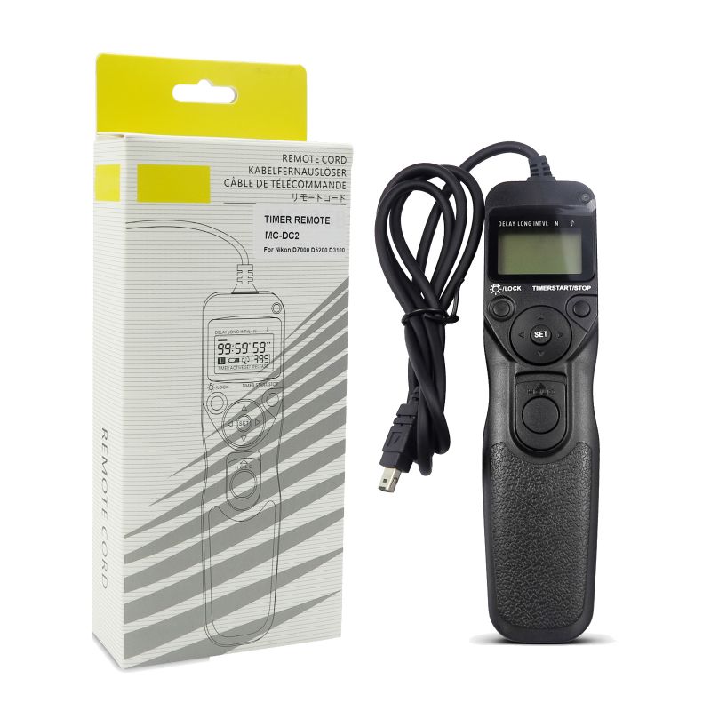 Shoot MC-DC2 LCD remote shutter timer for Z7 D750 D3100 D5000 D7000 D90 D3300 D5100 digital SLR camera