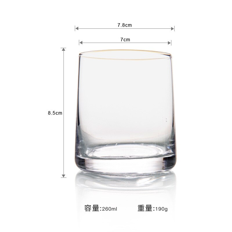 Koffie Glas Phnom Penh Transparante Ins Whiskey Glas Creatieve Glas Huishoudelijke Bier Sap Cocktail Wijnglas Kawaii Cup: Transparent gold cup / 260ml-2pc