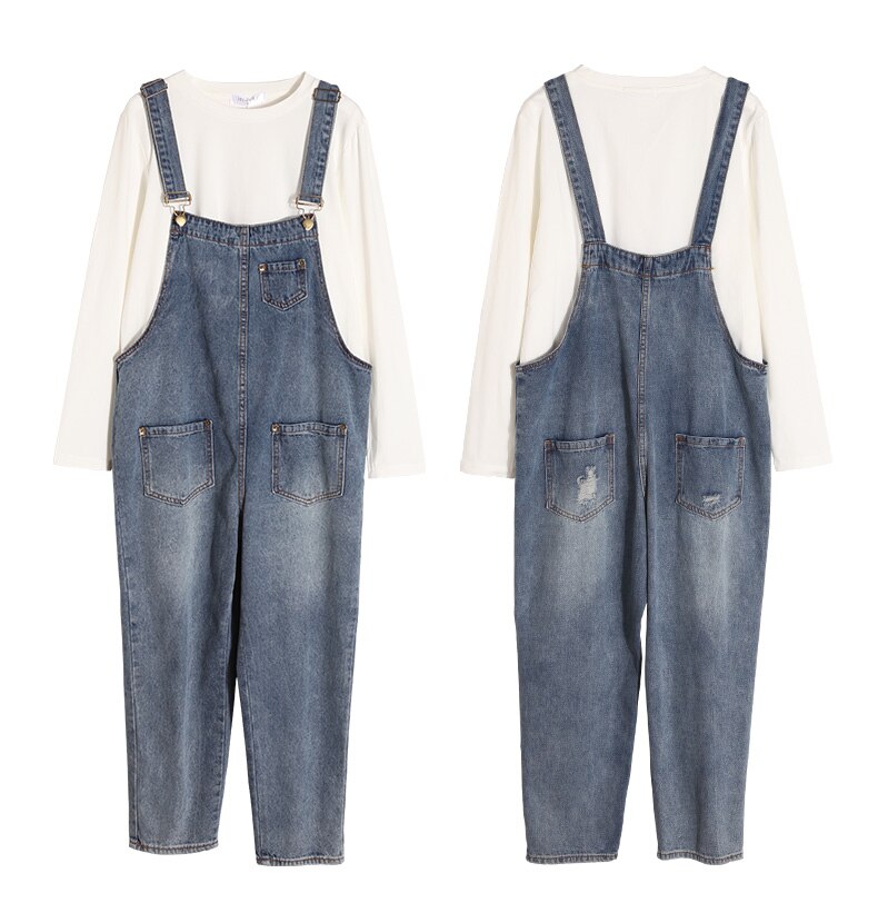 Jeans Mom For Pregnant Women Maternity Plus Size Comfortable Jumpsuits Overall For Pregnant Women Elasticity Pants Trousers