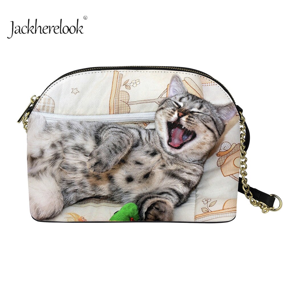 Jackherelook dames schattige dieren katten patroon buiten sling crossbody tas dames schoudertassen met haak: Htaac 282 d 49