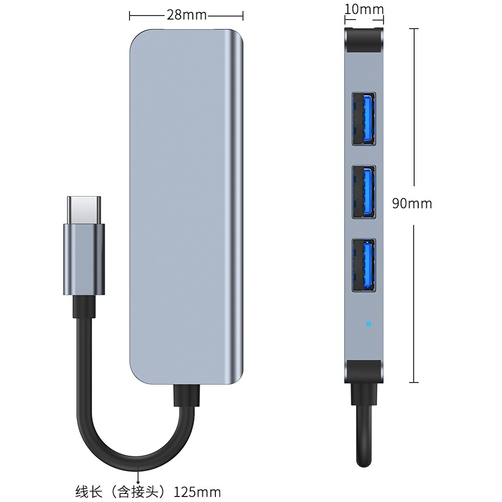 Ein Typ C oder USB 3,0 Adapter Hub Erweitern in 4 USB Docking Bahnhof Für MacBook Laptop praktisch Ipad multi-Schnittstelle U Disk