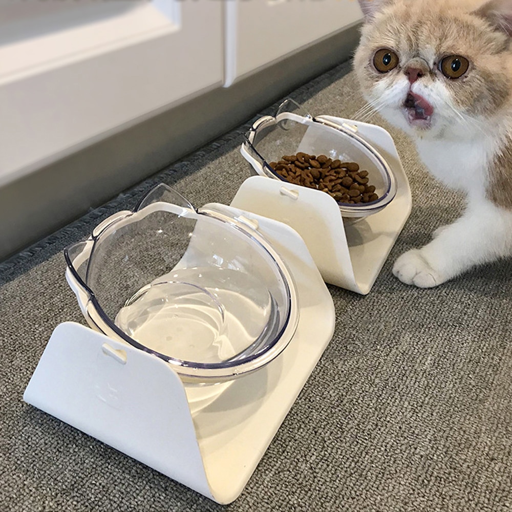 Kattenbak voerbak waterbak 15 graden verstelbaar 2 in 1 huisdier voerbak hond voerbak huisdier honden voerbak servies