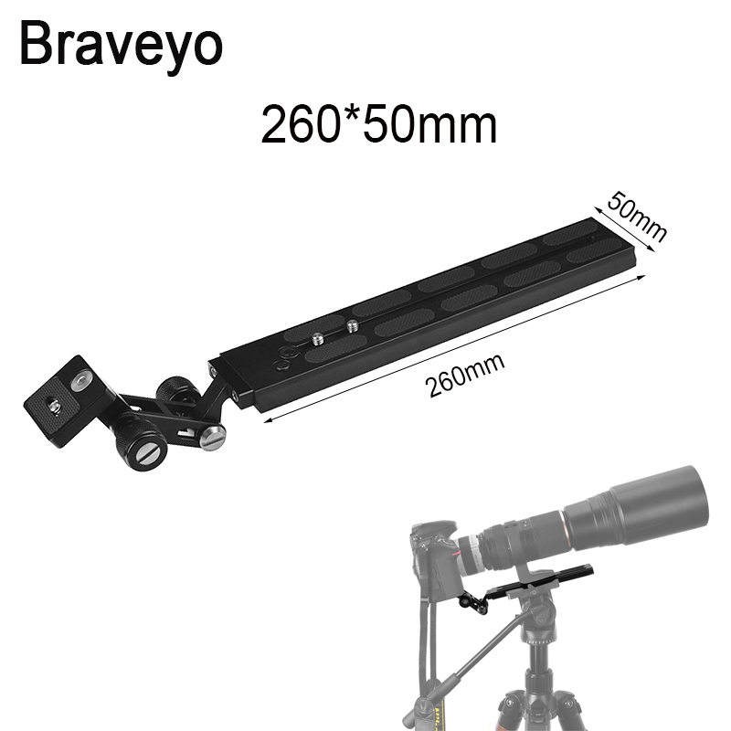 Camera Long Plate Camera Telephoto Lens Support Bracket Tripod Fluid Head Mount Adapter For Manfrotto Standard: black