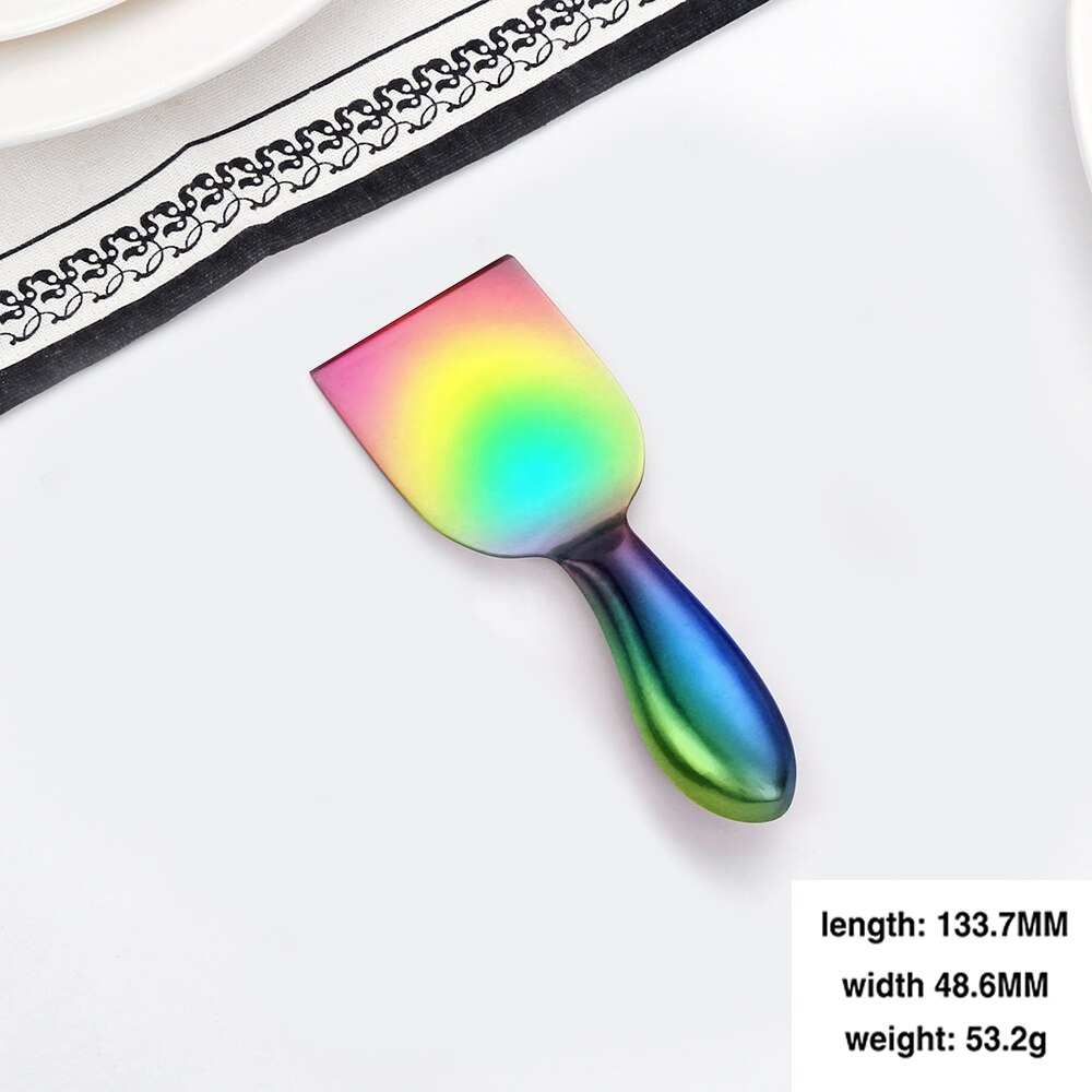 1Pcs Kaas Tool Gold Kaas Slicer Cutter Mes Creatieve Kaas Raspen Cake Spatel Boter Messen Vlees Vork Keuken Servies: Colorful Shovel