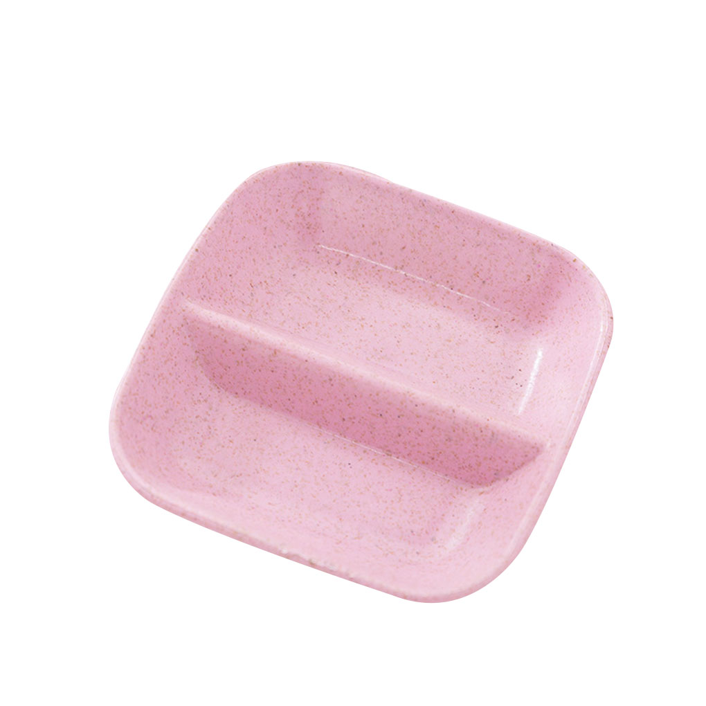 Wheat Straw Square Divided Seasoning Dishes Table Sauce Container Kitchen Cutlery Snack Plate for sushi Dumpling: NO4