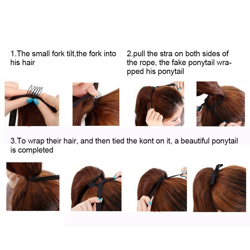 LUPU-coleta de pelo superlarga y recta de 85CM, postizo con cordón, Clip sintético, extensiones de cabello de fibra de alta temperatura