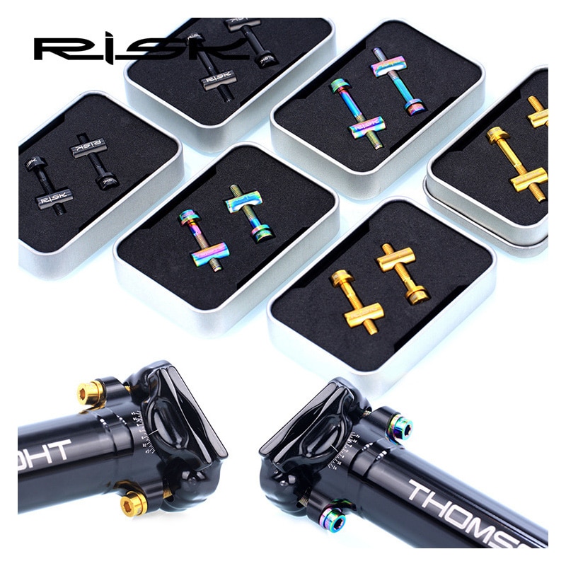 2 stücke M5x30/40mm Sitz Post Schrauben Titan Legierung Thomson Sattelstütze Befestigung Bolzen Ti Fahrrad Schrauben Bike Teile schwarz Gold Regenbogen
