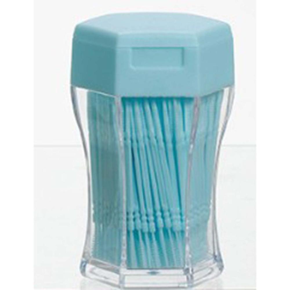 200PCS/SET Double Head Tooth Floss Hygiene Dental Floss Plastic Interdental Toothpick Healthy for Teeth Cleaning Oral Care: Blue