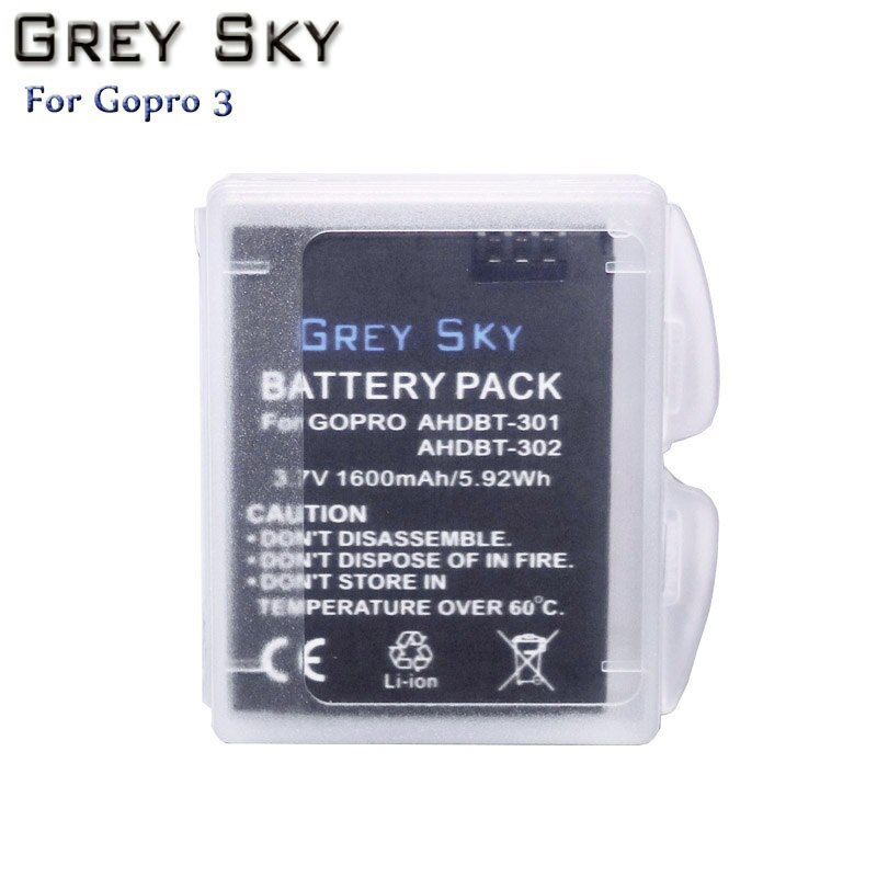 3Pcs 1600Mah Hero 3 Gopro Hero3 Batterij Vervanging + Led Dual Usb Charger Voor Gopro Go Pro Hero 3 3 + Camera