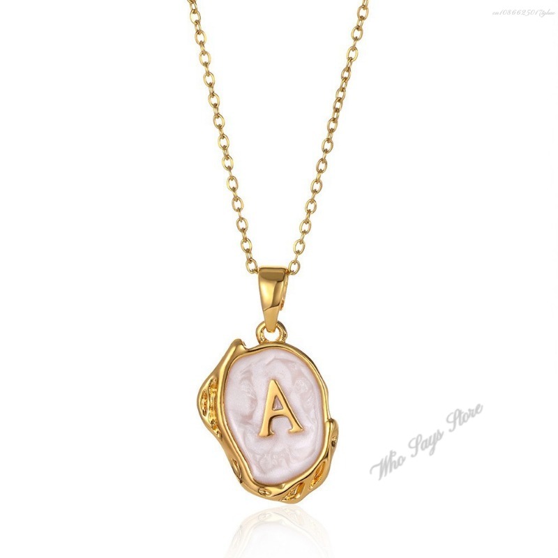 Collar con colgante de acero inoxidable chapado en oro del alfabeto de A-Z para mujer, cadena de serpiente con letra inicial, collares de clavícula, joyería para el cuello