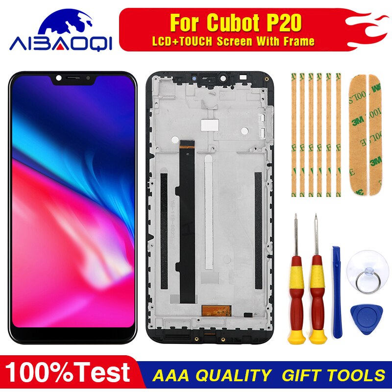 Original Touch Screen LCD Display For Cubot P20 Android 8.0 2246x1080 6.18" With Frame Perfect Replacement Parts Free Tools