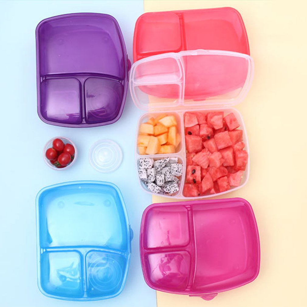Storage Box Fruit Salad Bento Rectangular Plastic Lunch Box Sealed Box Food Box Easy To Carry Portable