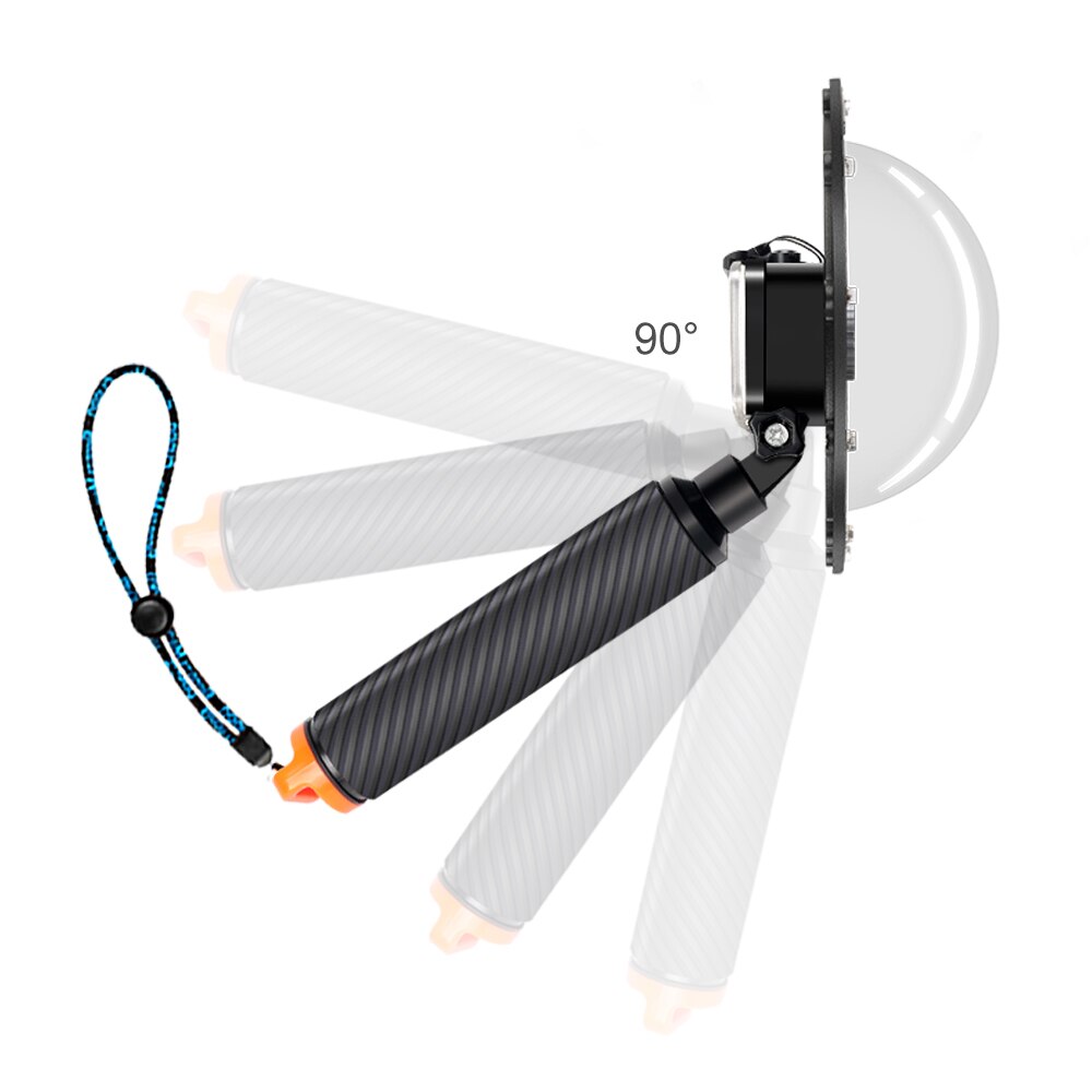 Ruigpro 6 & #39 ;& #39 ; wasserdichtes tauchgehäuse mit dome-port und schwimmendem griff für dji osmo action-kamera-objektivzubehör