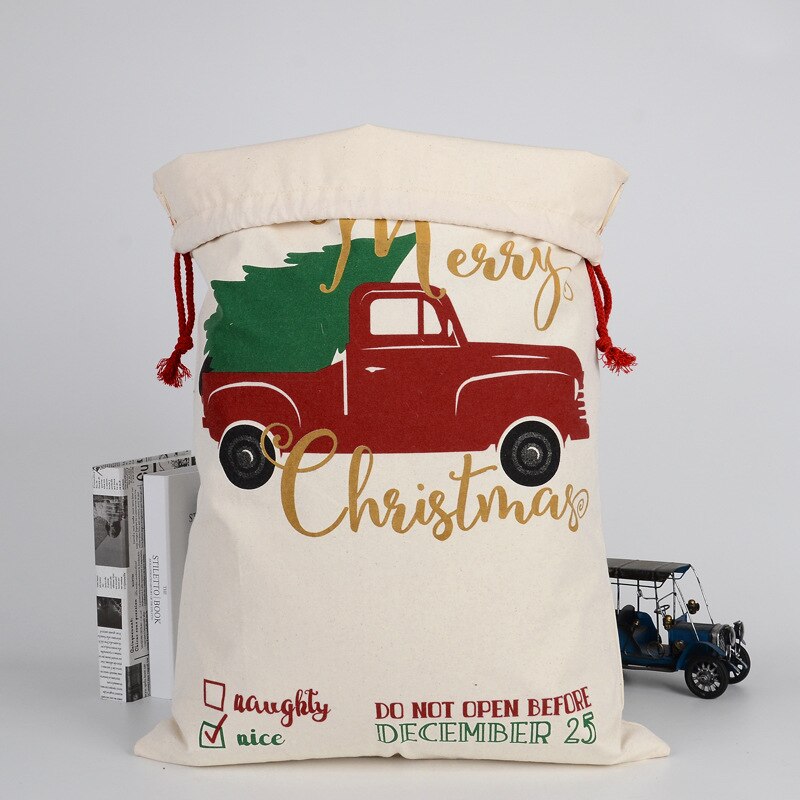 Doreenbox Kerstcadeaus Zak Katoenen Canvas Trekkoord Opbergtas Leuke Cartoon Zakken Kerstcadeau Voor Kinderen 50x7 0Cm/45X63Cm 1Pc: 8