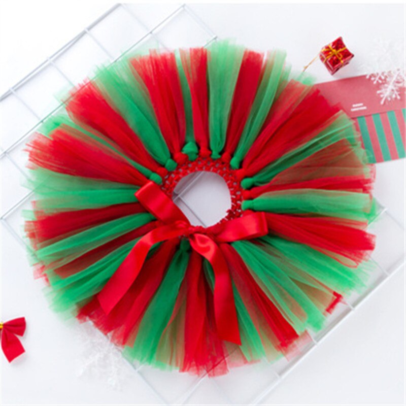 Bebê meninas sortidas cores artesanal malha tutu saias para crianças festival de natal aniversário curto pettiskirt roupas 0-2y