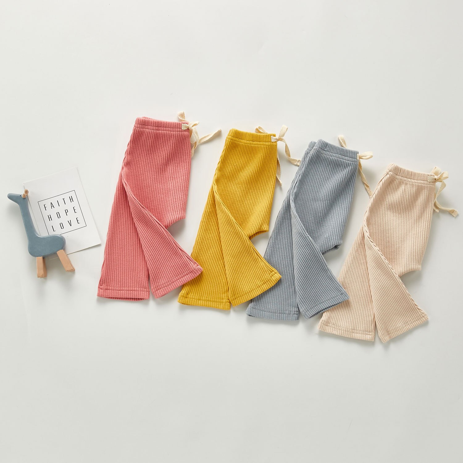 Höst flickor leggings randiga baby ribbad leggings pojkar barn fritidsbyxor babykläder choldren byxor