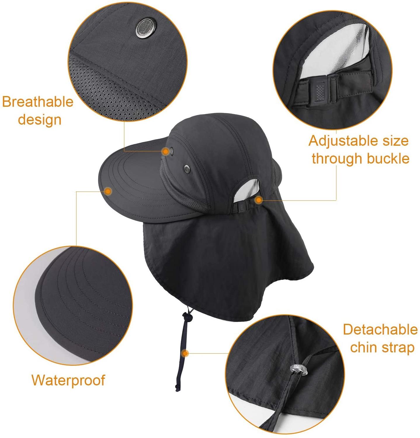 Furtalk sommer solheste hestehale safari hatte til kvinder brede fiske fisk hat med hals klap upf 50+  solbeskyttelseshætte til kvinde