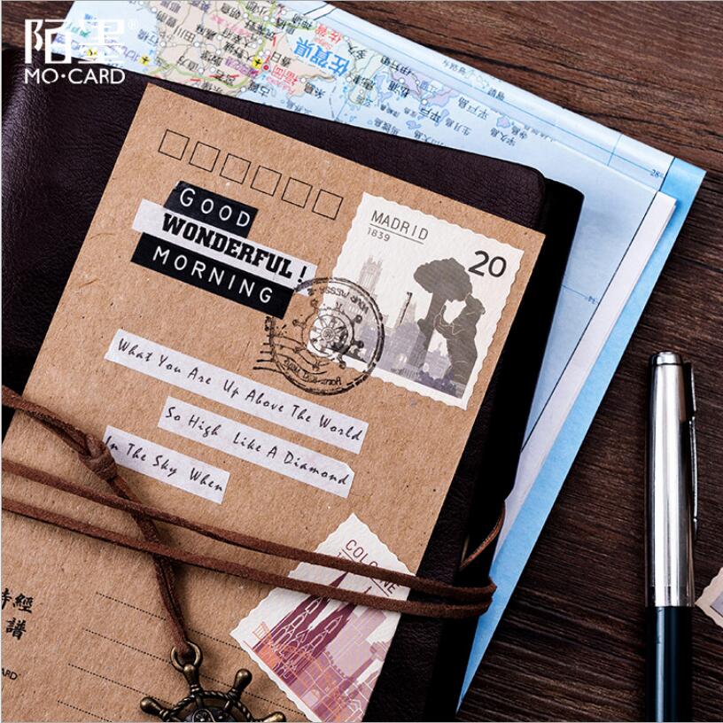46 Pcs/box All countries Stamp set Adhesive Diy Stickers Decorative Album Diary Stick Label Decor Stationery Stickers