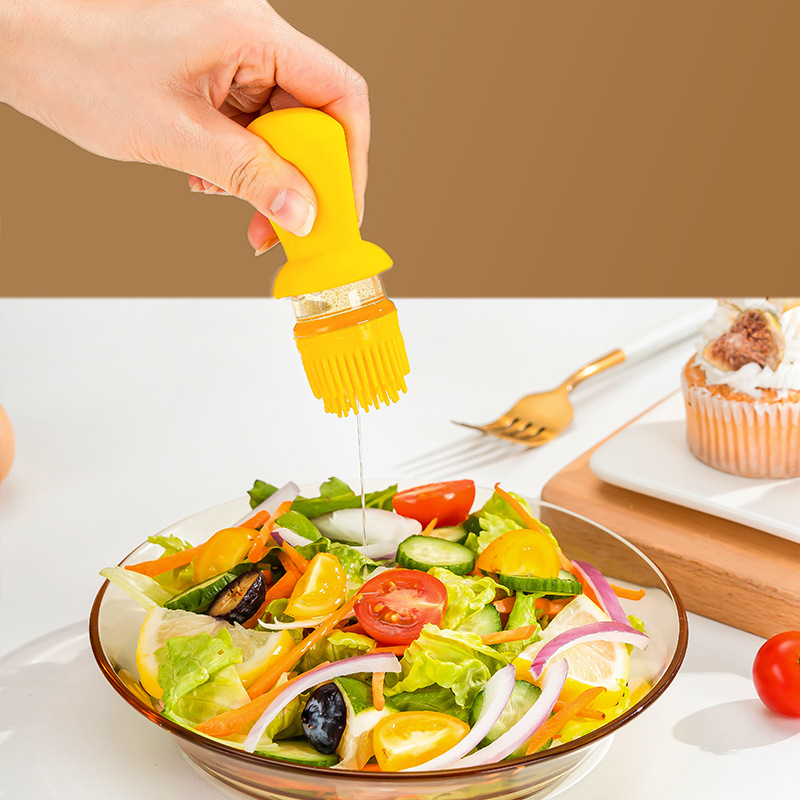 550ML kreatywna kuchnia szklana olejarka dwu-w-jednym butelka oleju gospodarstwa domowego przyprawa uchwyt z pędzlem grill opryskiwacz narzędzia kuchenne