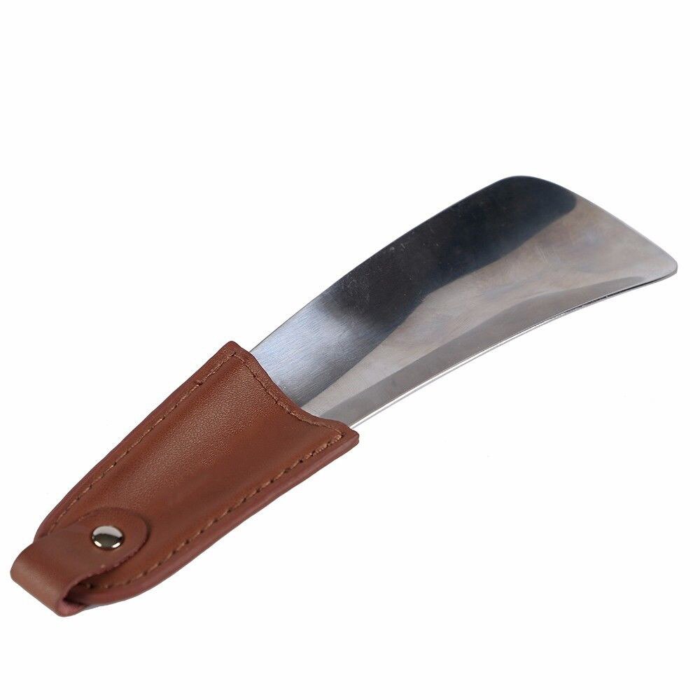 Rvs Schoenlepel Met Lederen Band Reizen Schoenlepel Tuin Rvs Schoenlepel: Default Title