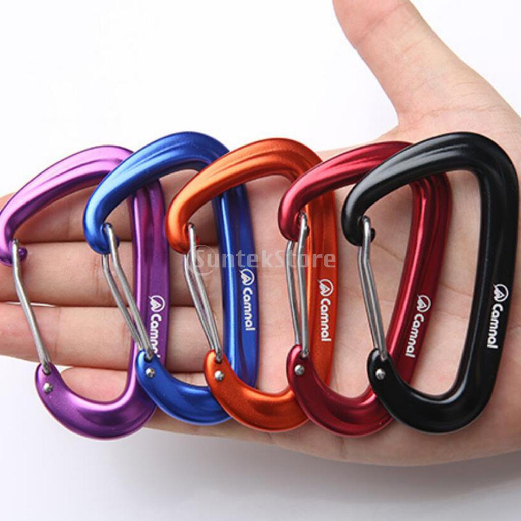 Wiregate Carabiner Aluminum D Shape Backpack Clasp Climbing Hiking Arborist Industrial Safety Home Use