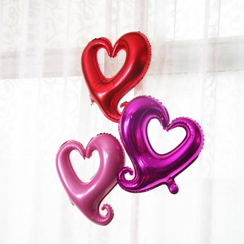 10 Stks/partij Grote Haak Hartvorm Folie Ballonnen Valentijnsdag Bruiloft Decoratie Huwelijk Ballonnen