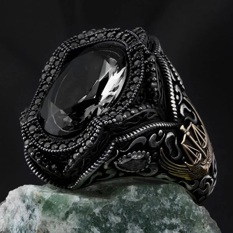 2023 Koperen Open Verstelbare Ringen Amber Edelsteen Persoonlijkheid Hoge Sieraden Turkije Mode Luxe Heren High-end Trouwringen