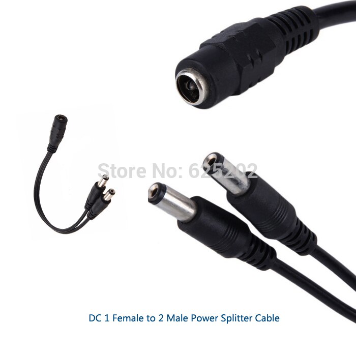 2 Kanal Power Kabel Splitter Für Secuirty System Kamera Für DC 1 Buchse auf 2 Stecker 2 stücke
