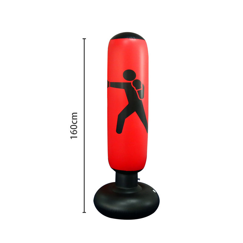 Inflatable Boxing Bag PVC Thickened Vertical Box Pillar Tumbler Fight Column Fitness Tool Decompression Inflatable Punching Bag