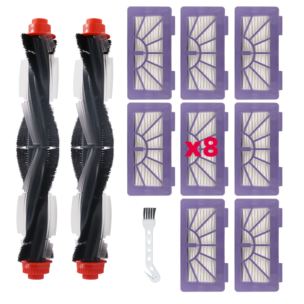 For Neato XV-11, XV-12, XV-14, XV-15, XV-21, XV-25, XV Signature Series Vacuum Cleaner Roller Main Brush Hepa Filter Parts Spare: WHITE