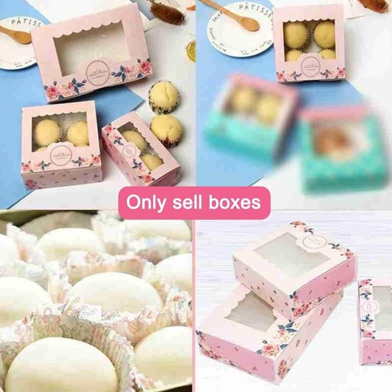 1pc multifunktions-kakor förpackningskartong godisfönster med tårtkopp bröllopslådor för 2/4/6- fester gör-det-själv-paket tårta cupcake pin ro  m0 r 7