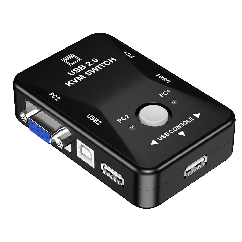 2 Poort Usb Hdmi-Compatibel Handmatige Kvm Switch Box 2 In 1 Out 1920*1080 1080P Vga splitter Voor Delen Toetsenbord Muis Monitor