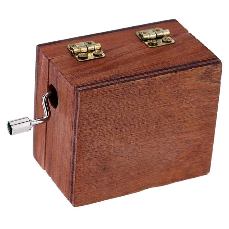 Exquisite Retro Wooden Musical Box Hand Crank Melody