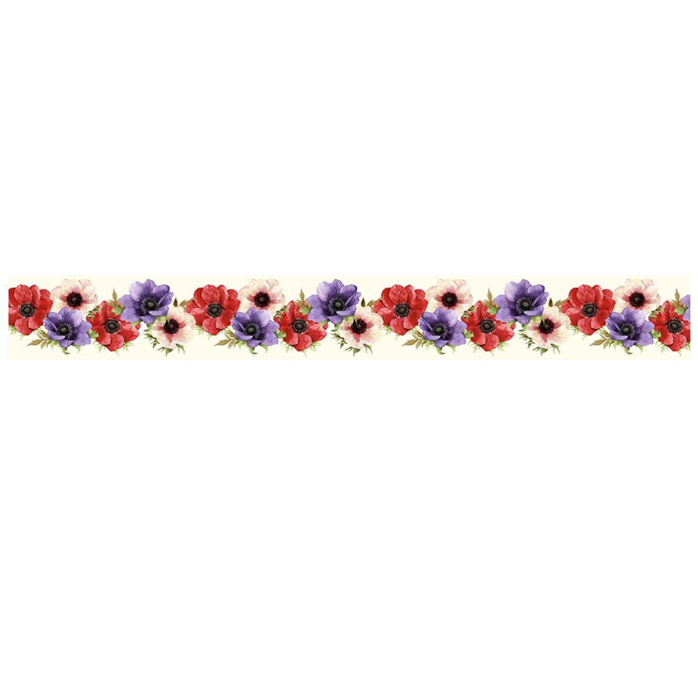 1PC Floral Pattern Wallpaper Border Sticker Waistline Wall Sticker Waterproof Self-Adhesive Border Decal for Home Bathr