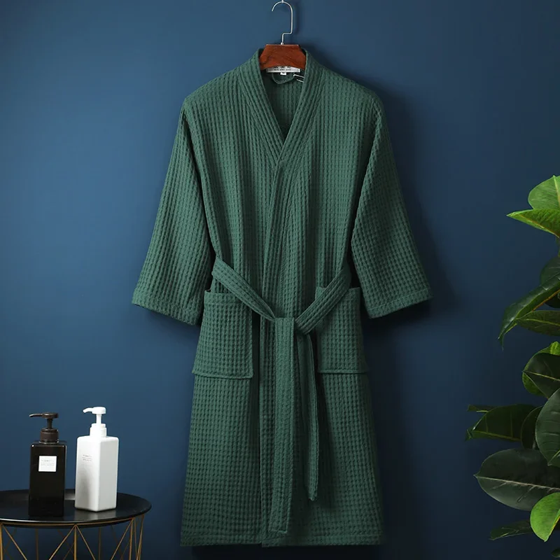 Peignoir éponge 100% coton pour hommes et femmes, serviette d'eau à sucer, vêtements de nuit, spa, hôtel, longue robe, kimono, grande taille, amoureux de la robe en spanGown: M / Beige
