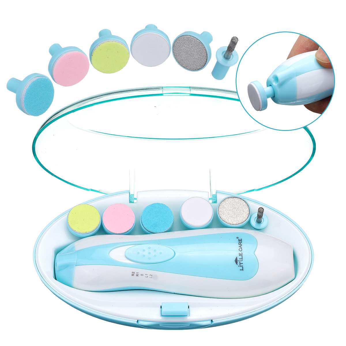 6 pièces électrique bébé lime à ongles coupe-ongles orteils coupe-ongles tondeuse manucure léger et Compact enfants ongles outil bébé soins