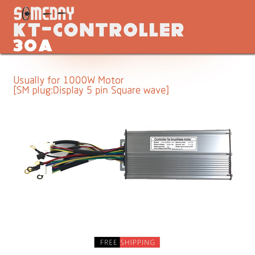 Een Dag Kt Controller 36V/48V 30A/35A Elektrische Fiets Controller Voor Ebike 1000W 1500W hub Motor Wiel: 30A without light