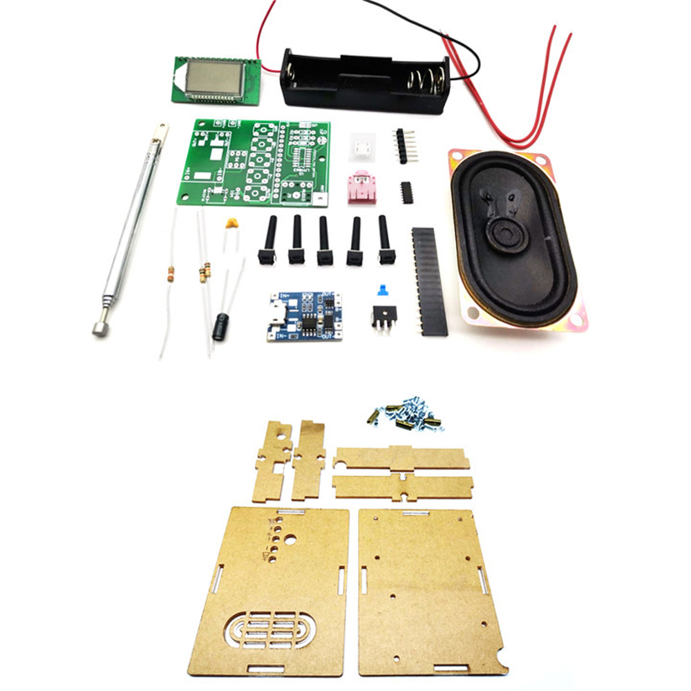 Kit electrónico DIY, módulo receptor de Radio FM, 76-108MHz, Kit de altavoz de Radio DIY, modificación de frecuencia, pantalla LCD, práctica de soldadura