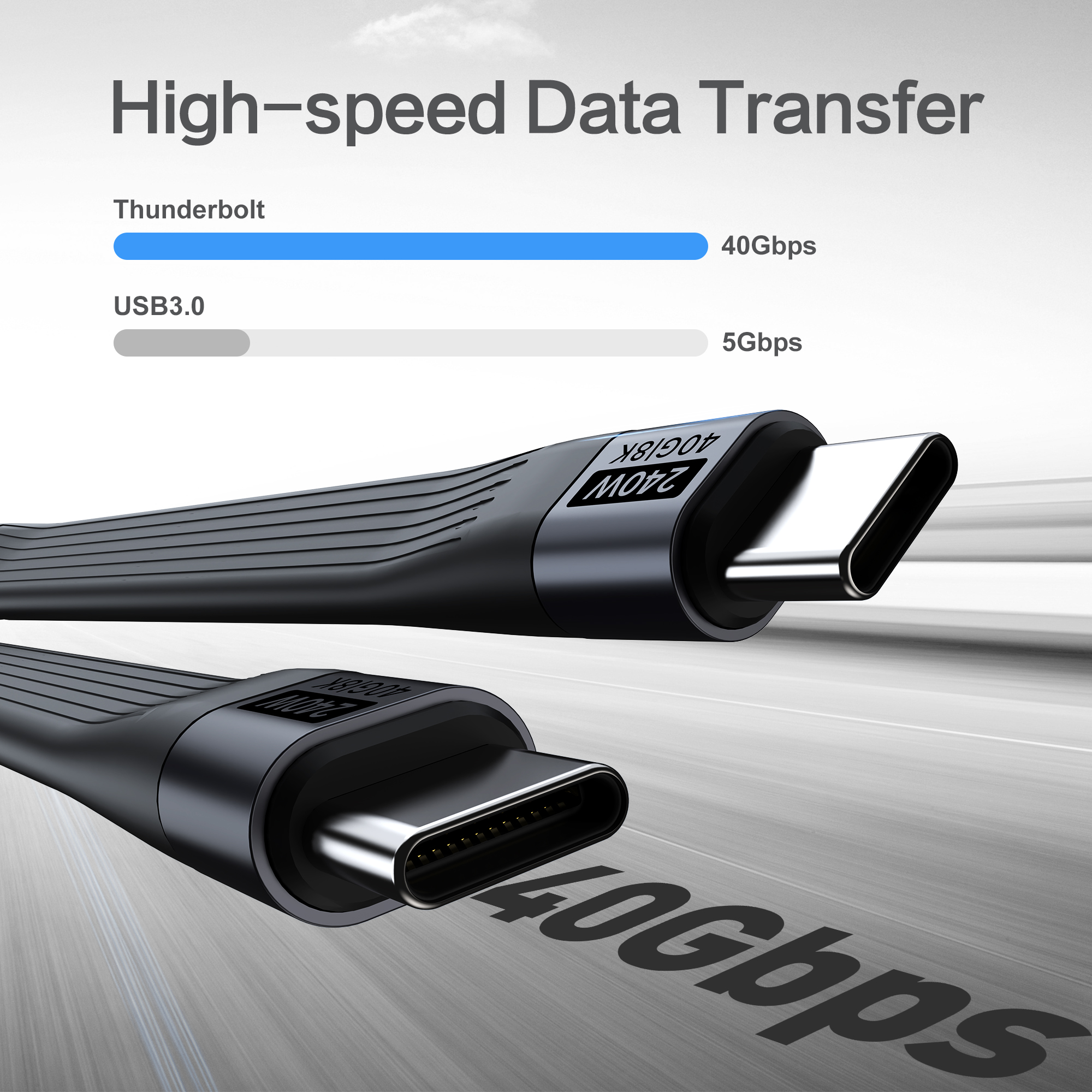 Câble de chargement USB C PD 240W pour iPhone 16, câble USB4, porte-clés Portable, transfert de données 40Gbps, câble Thunderbolt4/3 8K @ 60Hz, Type C