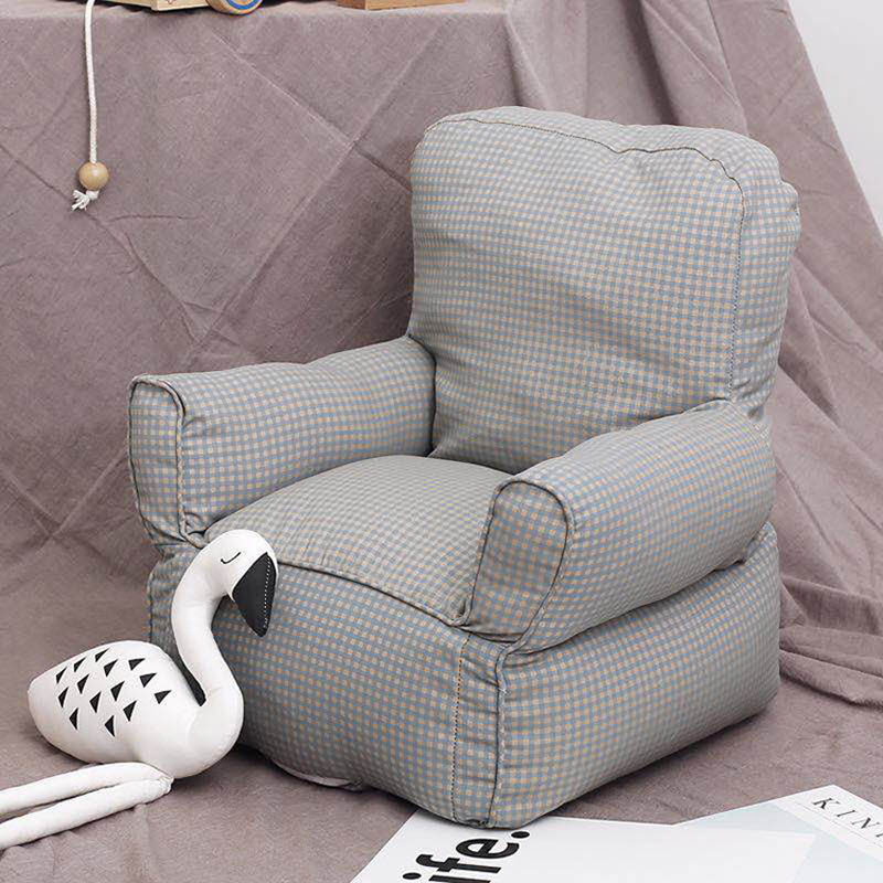 Baby spisestue sofa stol bærbar spædbarn mini plaid lærred sofa nyfødte børn børnehave fotografi rekvisitter stole: Grå
