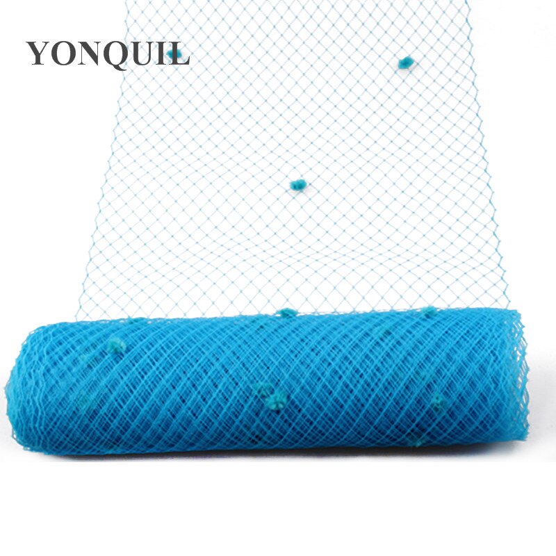 Lilla 5 yards pr. parti fuglebur slør med prik 45 cm bredde russisk slør netting bryllup prik slør stof gør-det-selv hårtilbehør: Turkis